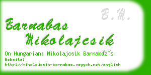 barnabas mikolajcsik business card